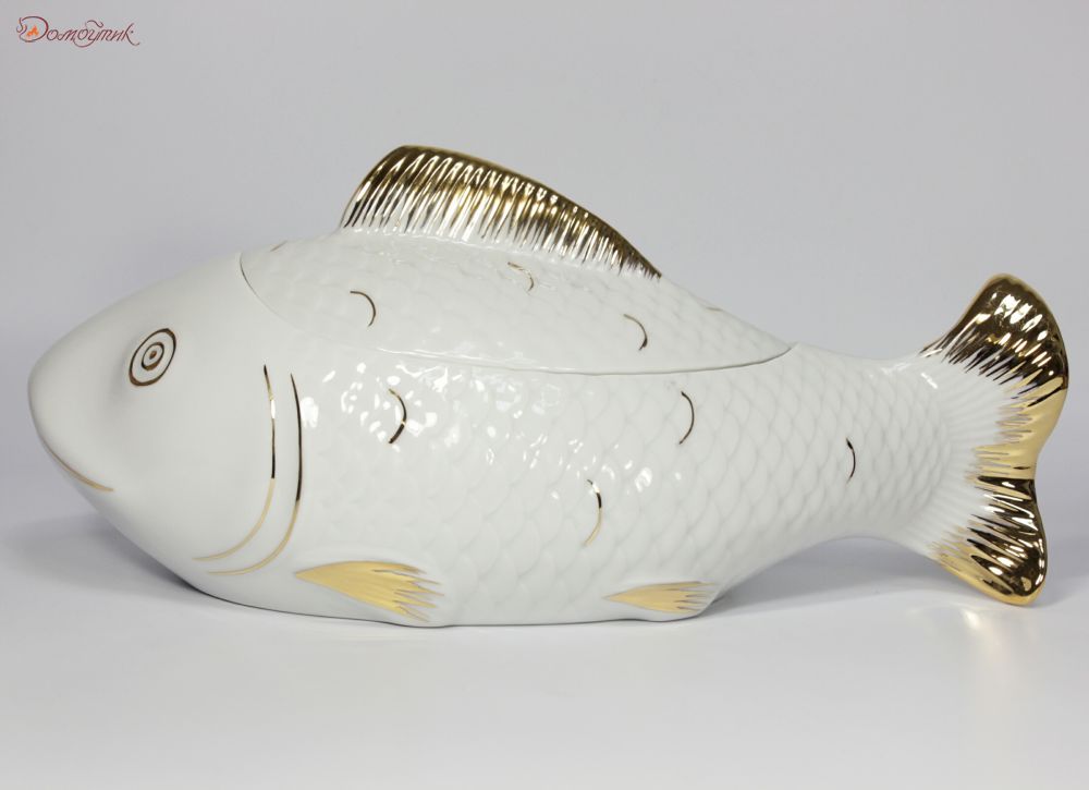 Супница "Рыба" золото - фото 4