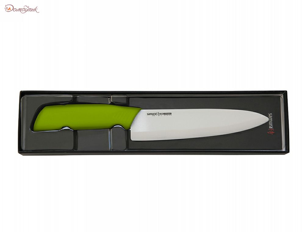 Нож кухонный "Samura Eco" Festival Шеф 175 мм, циркониевая керамика (Салатовый) - фото 3
