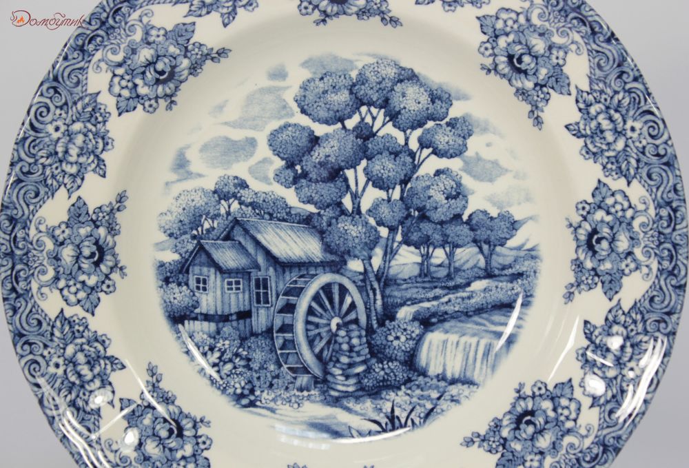 Тарелка суповая "Water Wheel Blue" 23,5 см - фото 2