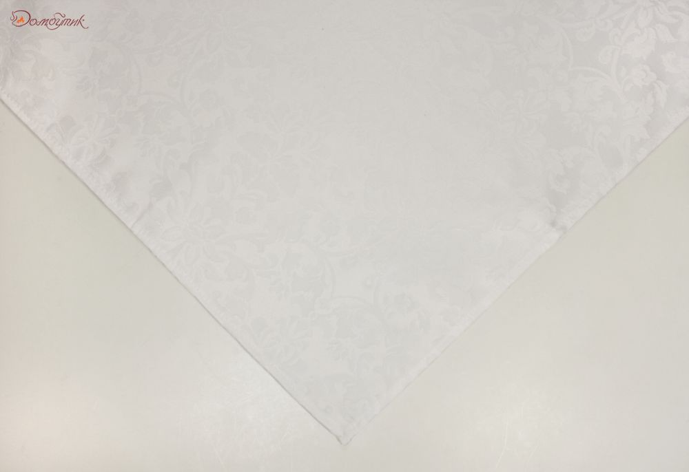Скатерть прямоугольная "Жаккард Барокко" белая 150х150 см, водоотталкивающая - фото 3