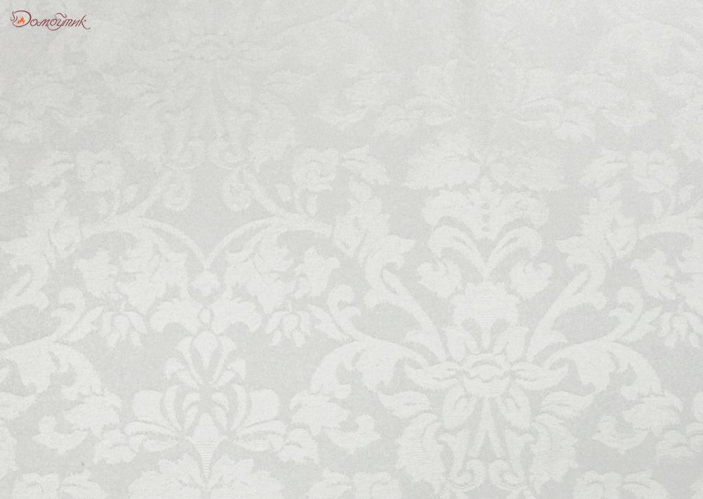 Скатерть овальная "Жаккард Барокко" белая 150х180 см, водоотталкивающая - фото 2