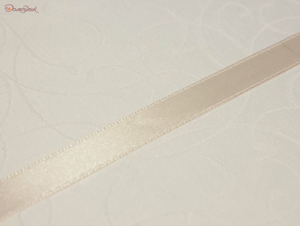 Скатерть овальная "Завитки белые" 150х180 см, водоотталкивающая - фото 4