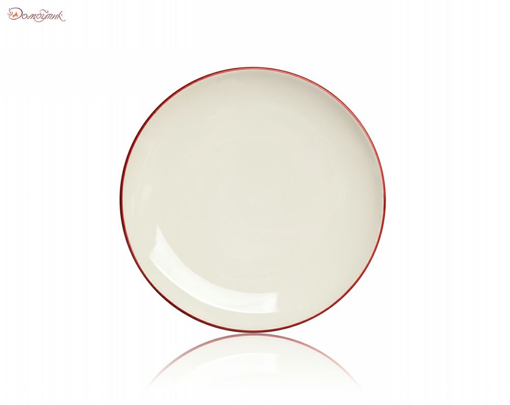 Столовый набор посуды на одного "Цветная волна", 4 предмета (малиновый, тонкий борт) - фото 3