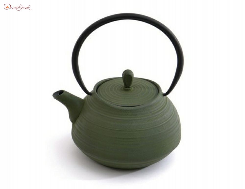 Заварочный чайник чугунный 1,1 л (зеленый) - фото 4