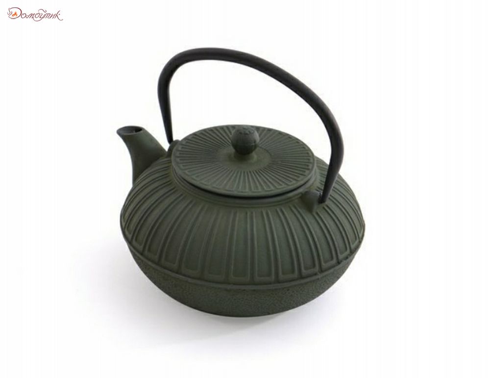 Заварочный чайник чугунный 1,5 л (зеленый) - фото 2