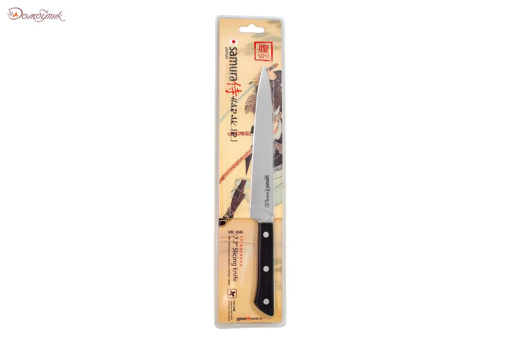 Нож кухонный "Samura HARAKIRI" для нарезки 196 мм, корроз.-стойкая сталь, ABS пластик - фото 6