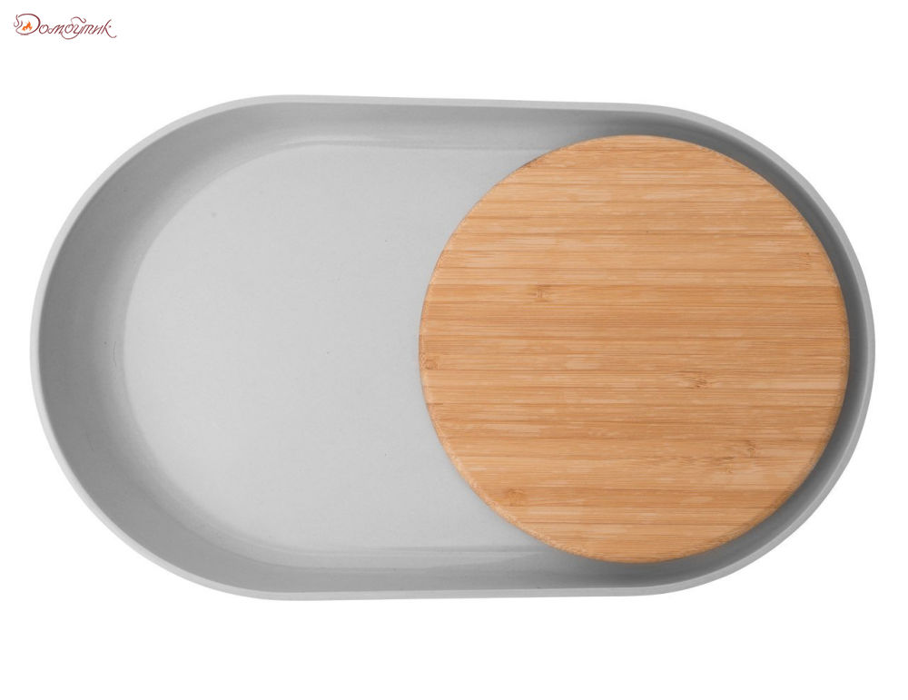 Тарелка овальная с бамбуковой доской 34,5х20,5х3,5 см   - фото 3