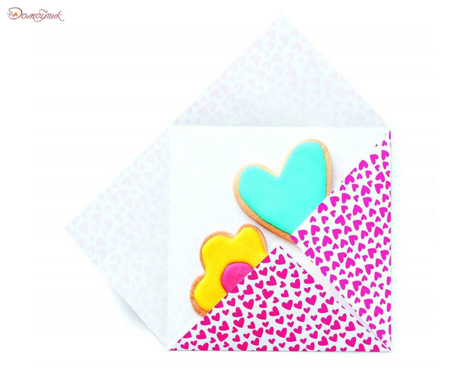 Набор для печенья "Сердце" - коробка, формочки-контуры и конверты для упаковки - фото 4