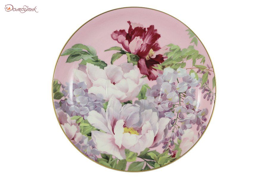 Чашка с блюдцем (розовая) "Райский сад", 450 мл в подарочной упаковке - фото 3