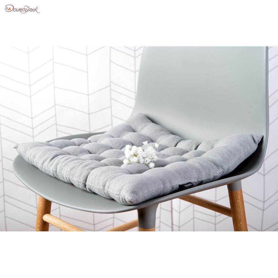 Подушка на стул стеганая из умягченного льна 40х40 см, Tkano - фото 7