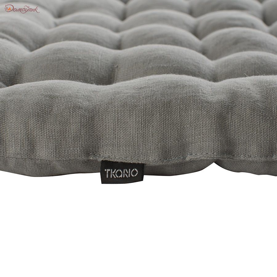 Подушка на стул стеганая из умягченного льна 40х40 см, Tkano - фото 4