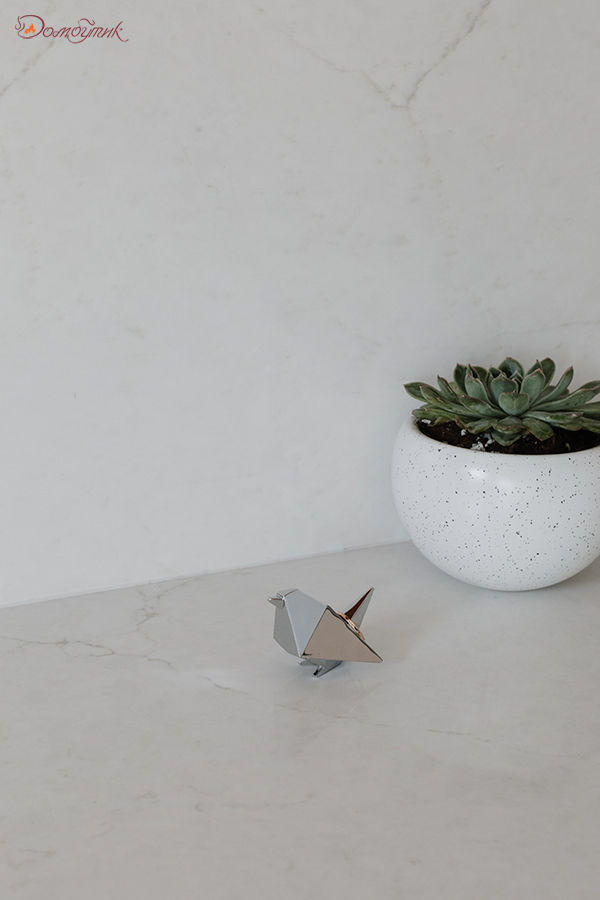 Держатель для колец Origami птица хром - фото 7