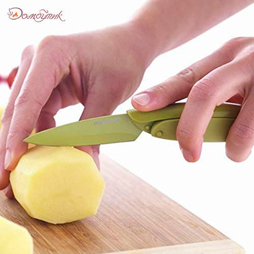 Нож для чистки овощей 10 см, зеленый, Mastrad - фото 3