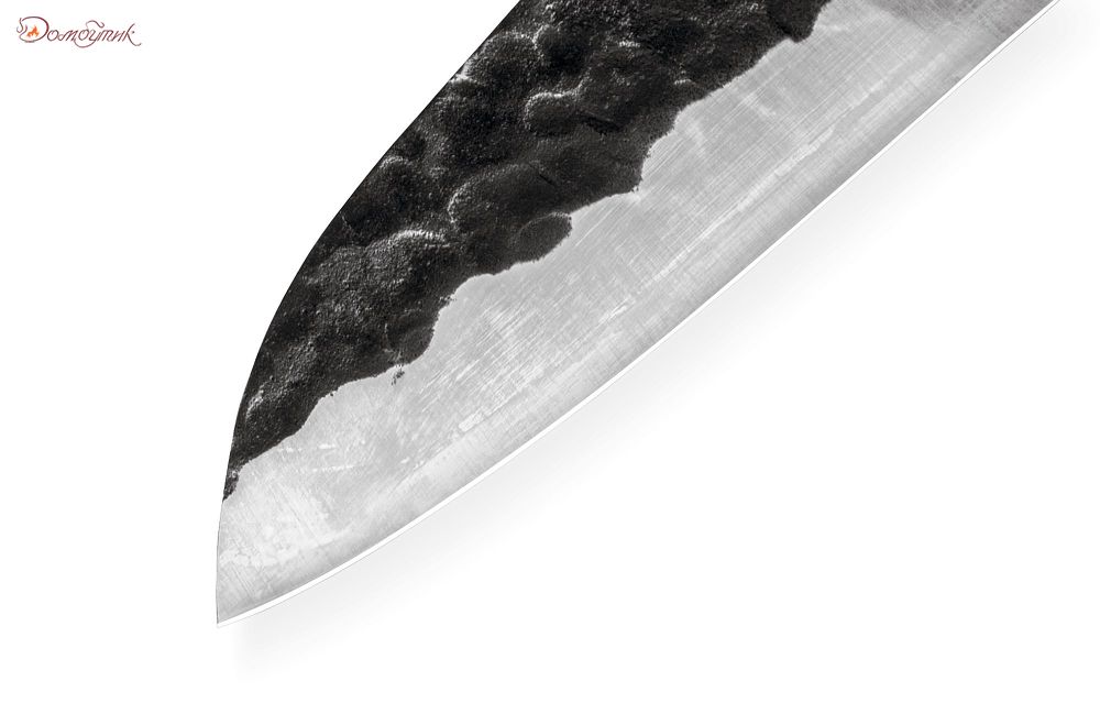 Набор: нож кухонный "Samura BLACKSMITH" Сантоку 182 мм, гвоздичное масло, салфетка - фото 4