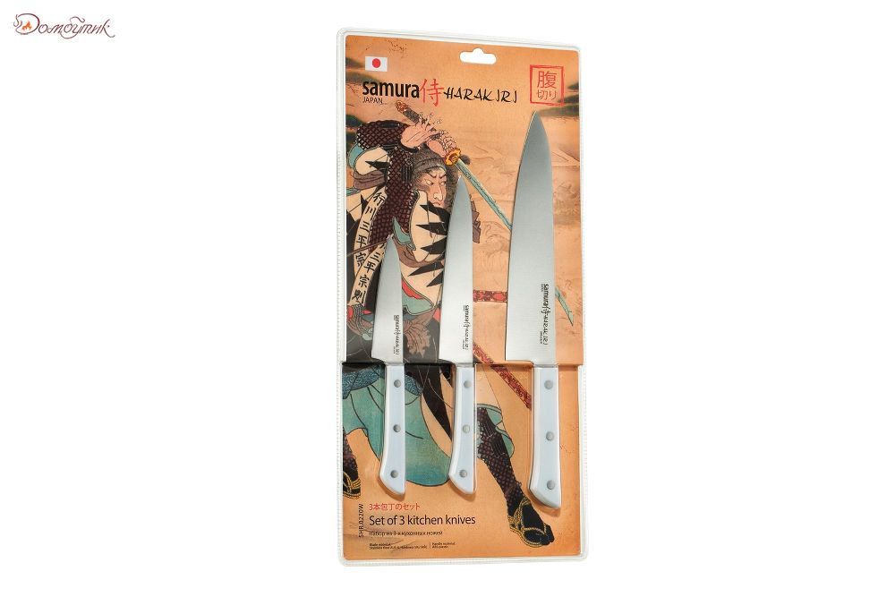 Набор ножей 3 в 1 "Samura HARAKIRI" 11, 23, 85, корроз.-стойкая сталь, ABS пластик - фото 8
