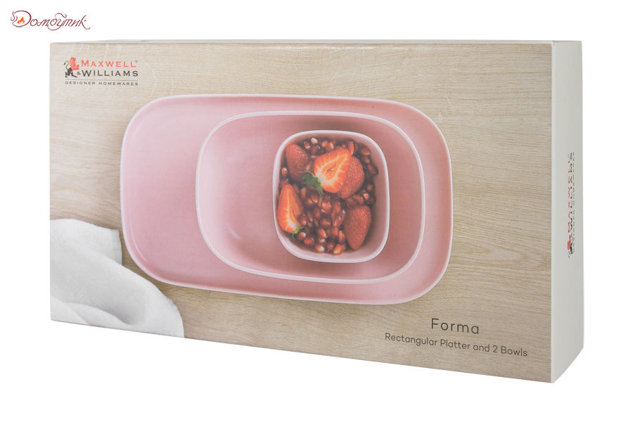 Набор "Форма" розовый: тарелка + 2 салатника , Maxwell & Williams - фото 3