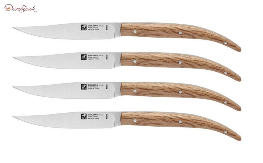 Набор стейковых ножей, 4 предметра с рукояткой из дуба, Zwilling - фото 3