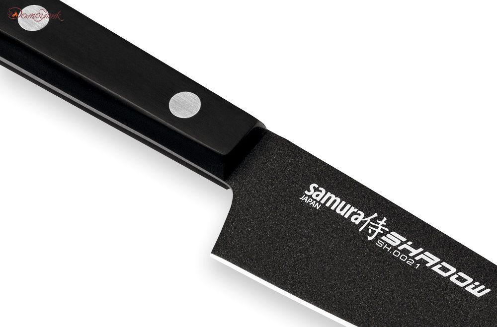 Нож кухонный "Samura SHADOW" универсальный с покр. Black-coating 120мм, AUS-8, ABS пластик - фото 2