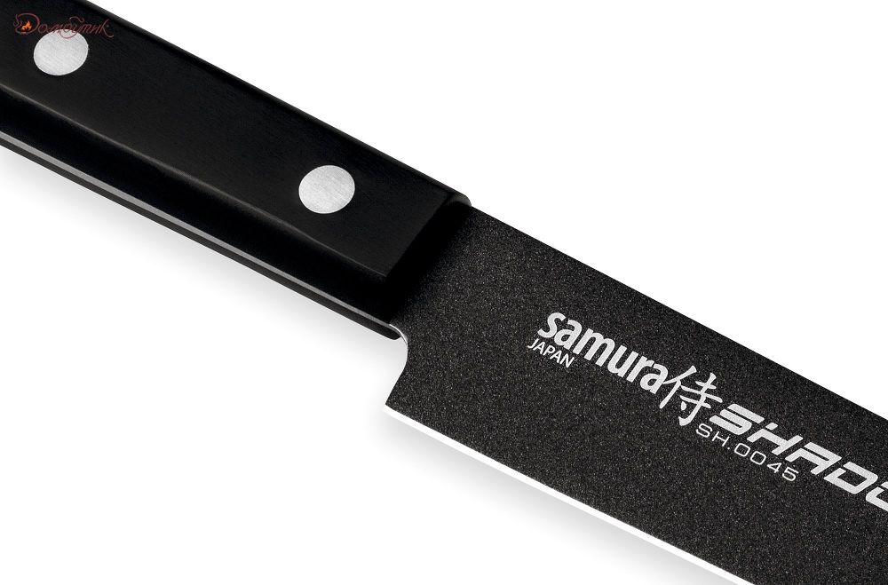Нож кухонный "Samura SHADOW" слайсер с покрытием Black-coating 196 мм, AUS-8, ABS пластик - фото 2