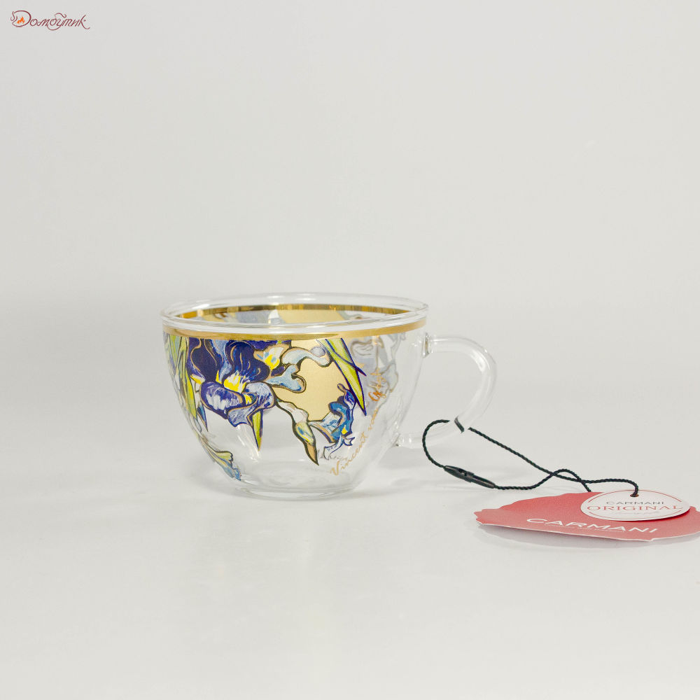 Чашка с блюдцем стекл. Ирисы (В. Ван Гог) в подарочной упаковке - фото 3