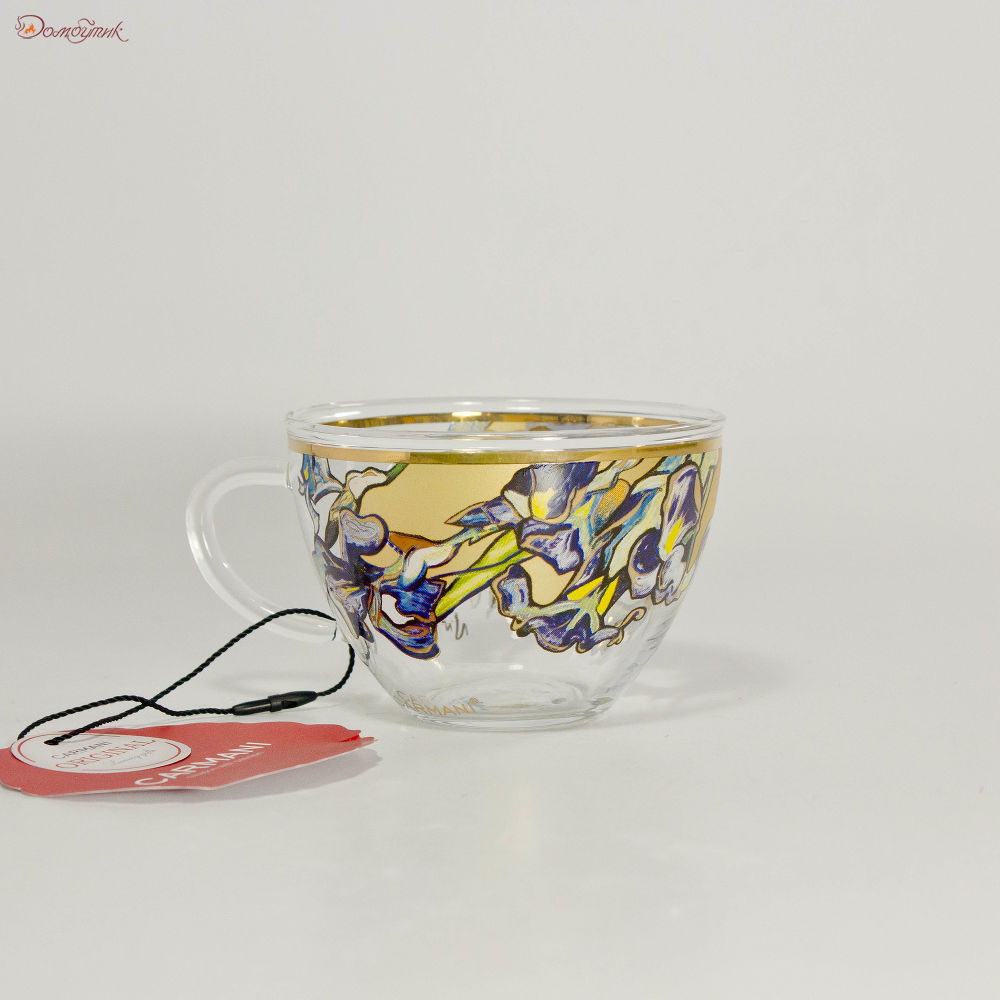 Чашка с блюдцем стекл. Ирисы (В. Ван Гог) в подарочной упаковке - фото 5