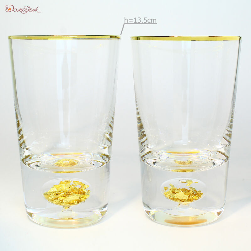 Набор из 2-х бокалов с сусальным золотом для пива, воды - фото 6
