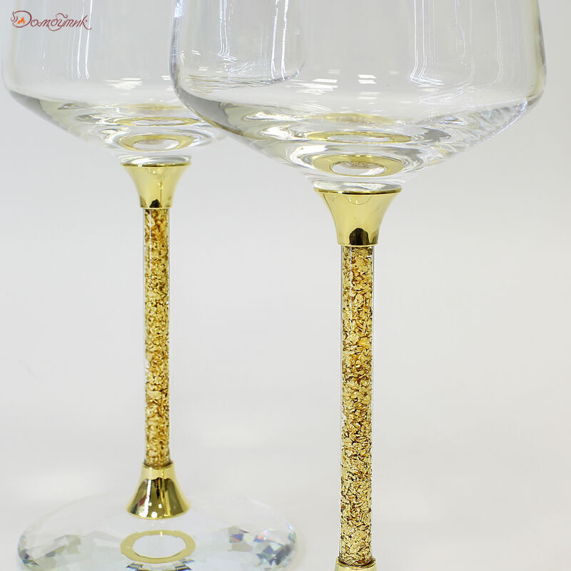 Набор из 2-х бокалов с сусальным золотом для вина 350 мл - фото 7