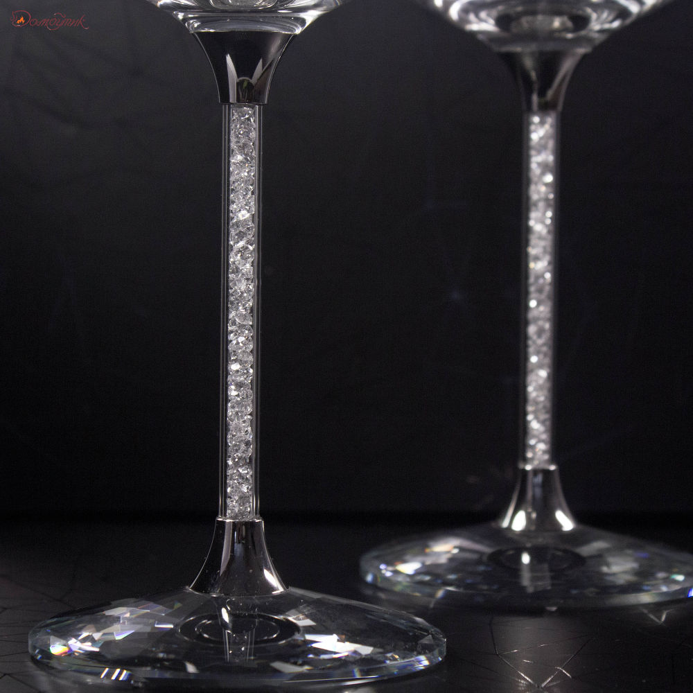 Набор из 2-х бокалов с кристаллами Swarovski для вина - фото 3