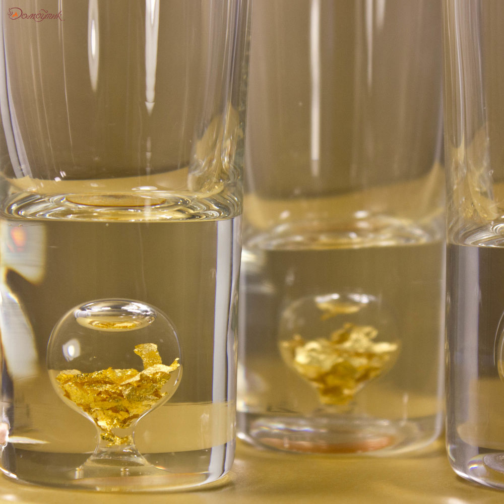 Набор из 3-х стопок с сусальным золотом для водки, текилы - фото 5
