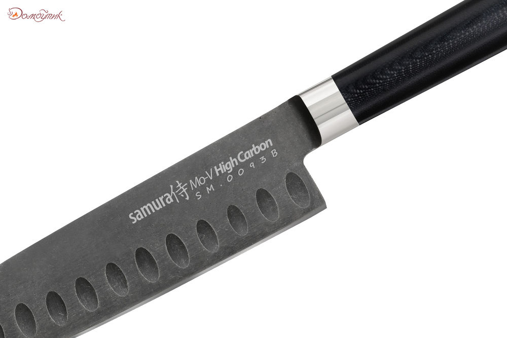 Нож кухонный "Samura Mo-V Stonewash" Сантоку 138 мм, G-10 - фото 3