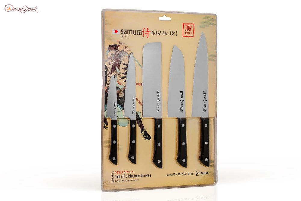 Набор ножей 5 в 1 "Samura HARAKIRI" 11,23,43,85,95, - фото 2