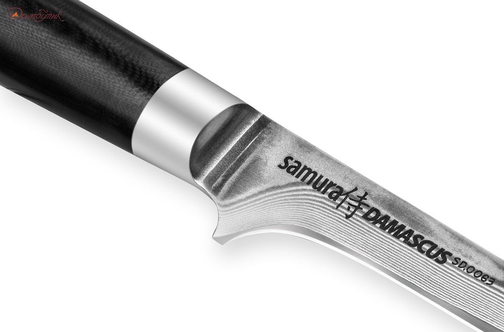 Нож кухонный "Samura DAMASCUS" обвалочный 165 мм, дамаск 67 слоев - фото 3