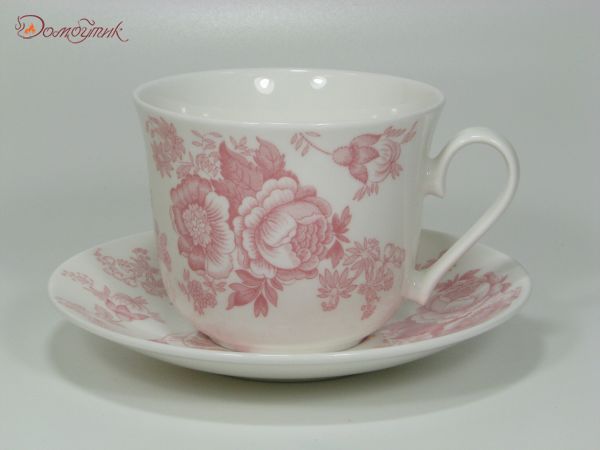 Чайная пара "Викторианская роза" (розовая) 500 мл