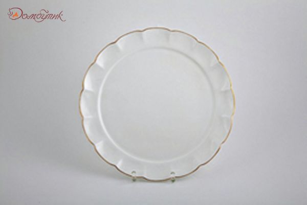 Набор тарелок мелких "Магнолия Белая" 18 см, 6 шт. (золото)