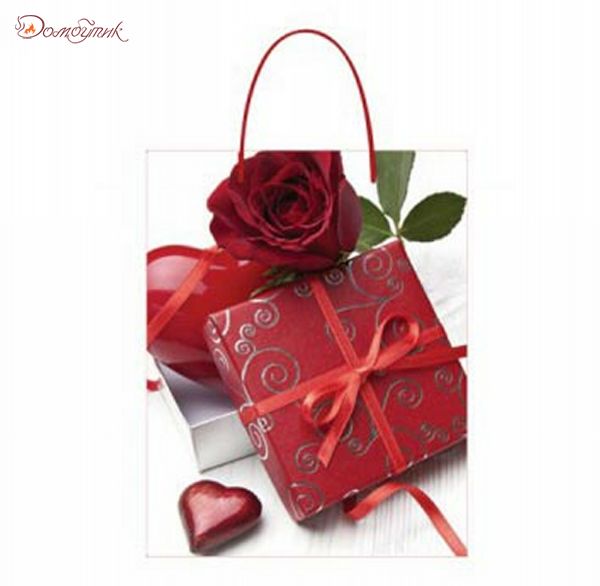 Подарочный пакет "Красная роза" 11х4х6 см