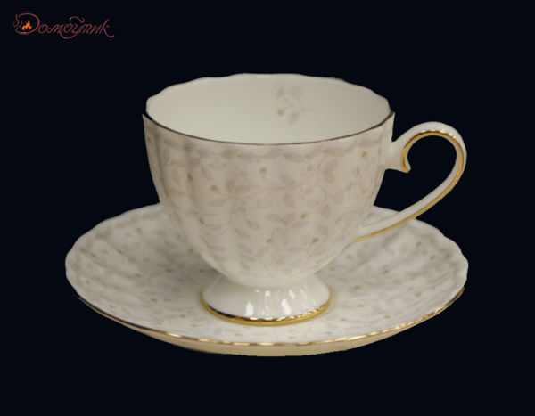 Набор чашек чайных высоких с блюдцем " Джулия БЕЖ" (Gold),220мл,2 персоны