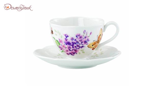 Чашка чайная с блюдцем  "Бабочки на лугу"240 мл, Lenox