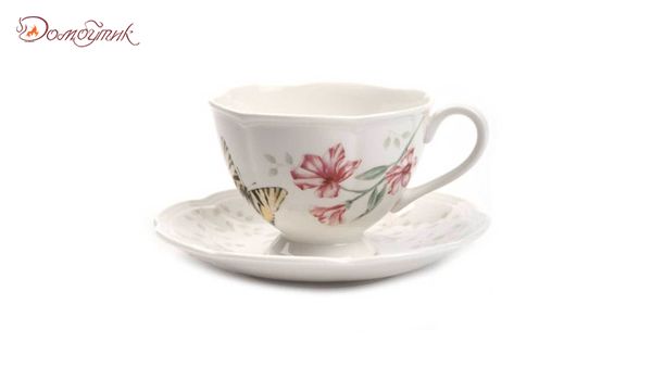 Чашка чайная с блюдцем  "Бабочки на лугу" "Бабочка-Парус", 240 мл, Lenox