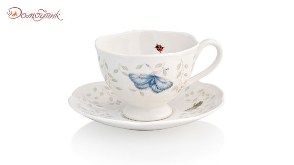 Чашка чайно-кофейная с блюдцем "Бабочки на лугу"240 мл, Lenox - фото 1
