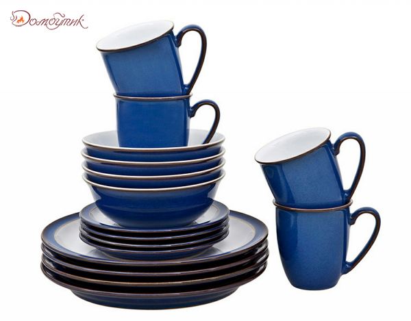 Чайно-столовый сервиз на 4 персоны "Императорский синий" (16 предметов) - фото 1