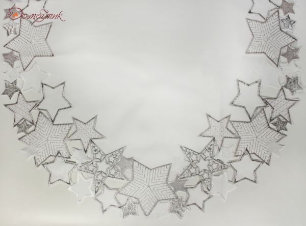 Салфетка овальная "Серебрянные звёзды" 120х60 см