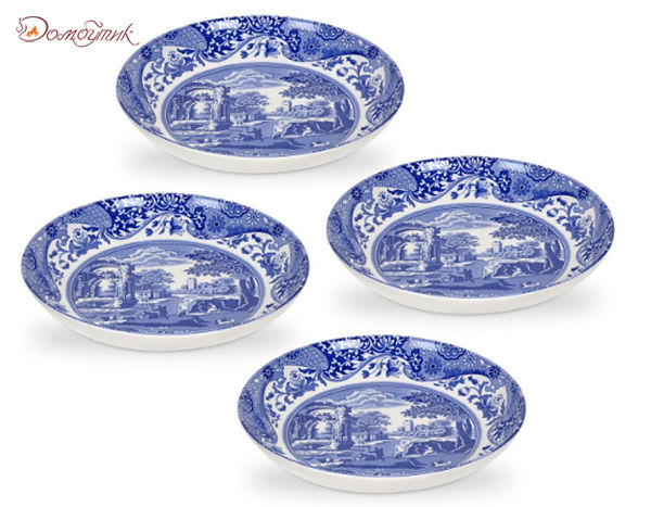 Набор тарелок для пасты "Голубая Италия" 22 см, 4 шт. - фото 1