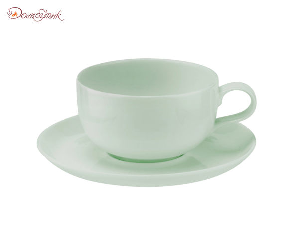 Чашка чайная с блюдцем зеленая "Choices" 340 мл