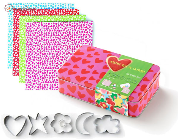 Набор для печенья "Сердце" - коробка, формочки-контуры и конверты для упаковки - фото 1