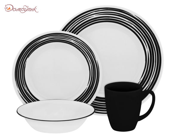 Набор посуды на 4 персоны "Brushed Black" 16 пр. - фото 1