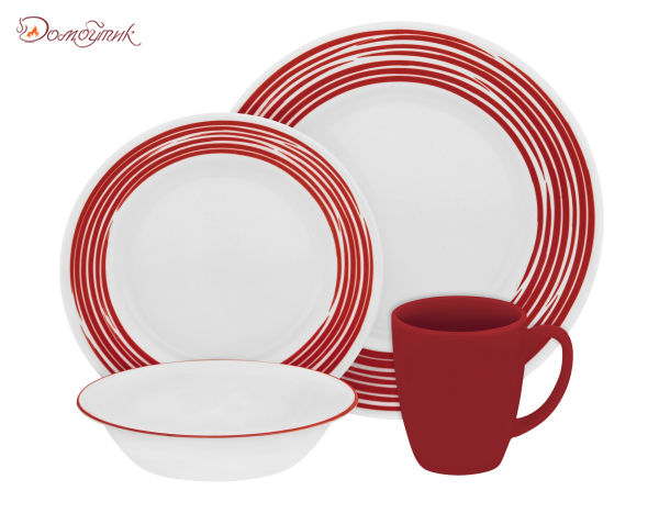 Набор посуды на 4 персоны "Brushed Red" 16 пр. - фото 1