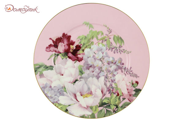 Тарелка десертная (розовая)" Райский сад ", 19 см в подарочной упаковке - фото 1