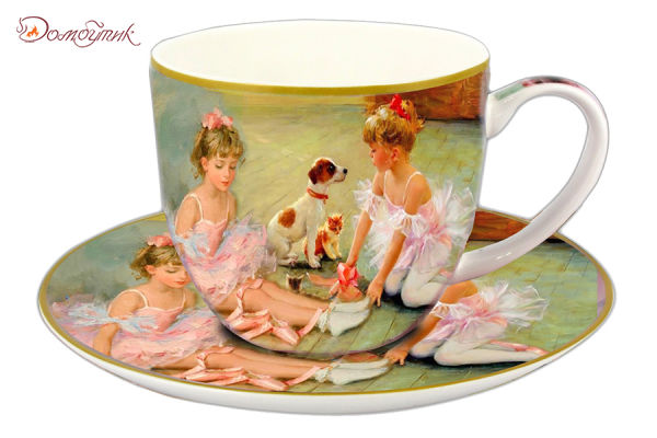 Чашка с блюдцем "Балерины на отдыхе"