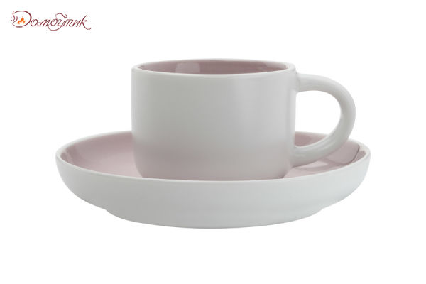 Чашка кофейная с блюдцем Оттенки (розовая), 100мл - фото 1