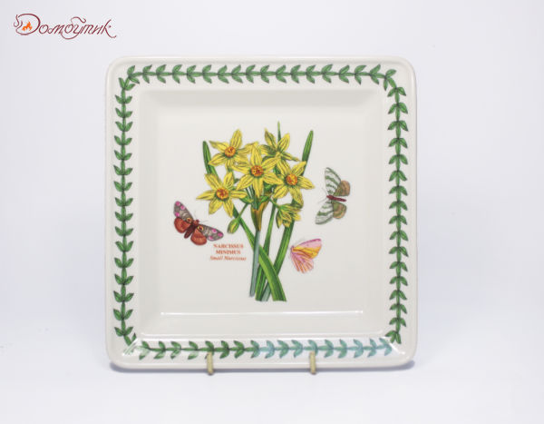 Квадратная десертная тарелка Portmeirion "Ботанический сад.Нарциcc" 18см